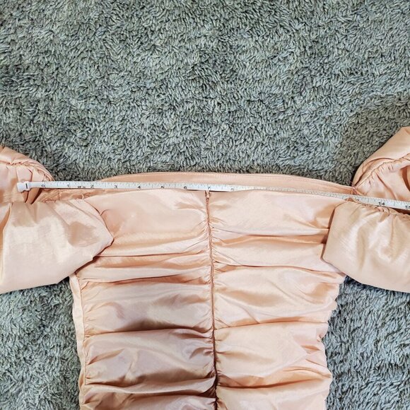 Oh Polly Blush Take Me Higher Ruched Puff Sleeve Dress - Size 4 - Picture 5 of 8